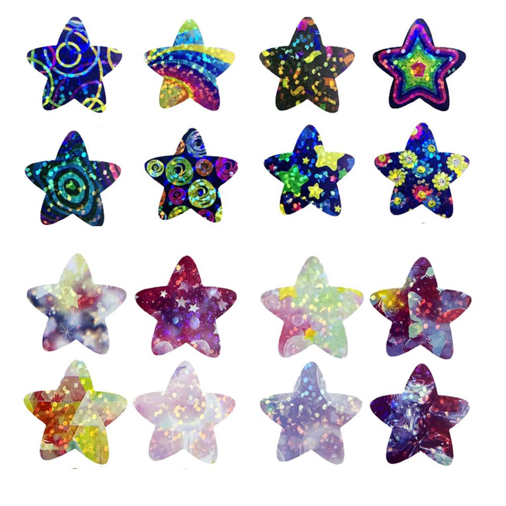 500pcs 2.5cm Colorful Holographic Star Stickers Roll - Children Reward Chart DO IT YOURSELF Decoration Scrapbook Adhesive Labels Gift Idea Toy