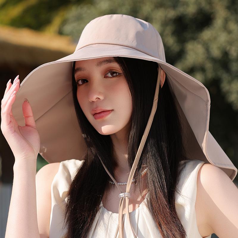 Sun protection bucket hat women's summer outdoor UV protection sun hat big brim sun hat neck protection shawl sun protection hat
