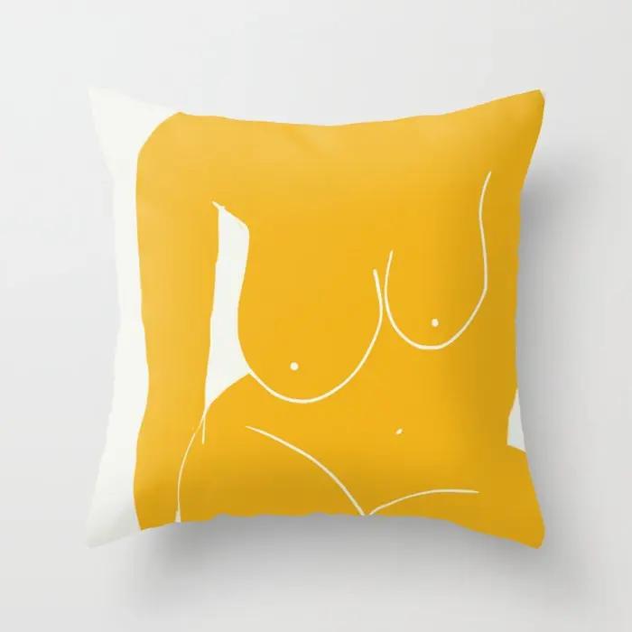 Modern Abstract Throw Pillow Cover Geometric Round Line Sunset Cushion  Home Sofa Chair