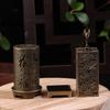 Alloy Censer Incense Holder Square Cylinder Vertical Incense Burner Indoor Aromatherapy Home Ornament Chinese Incense Burners
