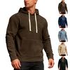 Men's Pullover Hoodie, Color, Casual Loose Fit, Warm Fall Winter Sweatshirt