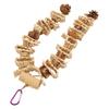 Parrot Chewing Toy Beak Grinding Safe Log Nut Pine Cone Corn Leaf Hanging Bird Cage Toys for Medium