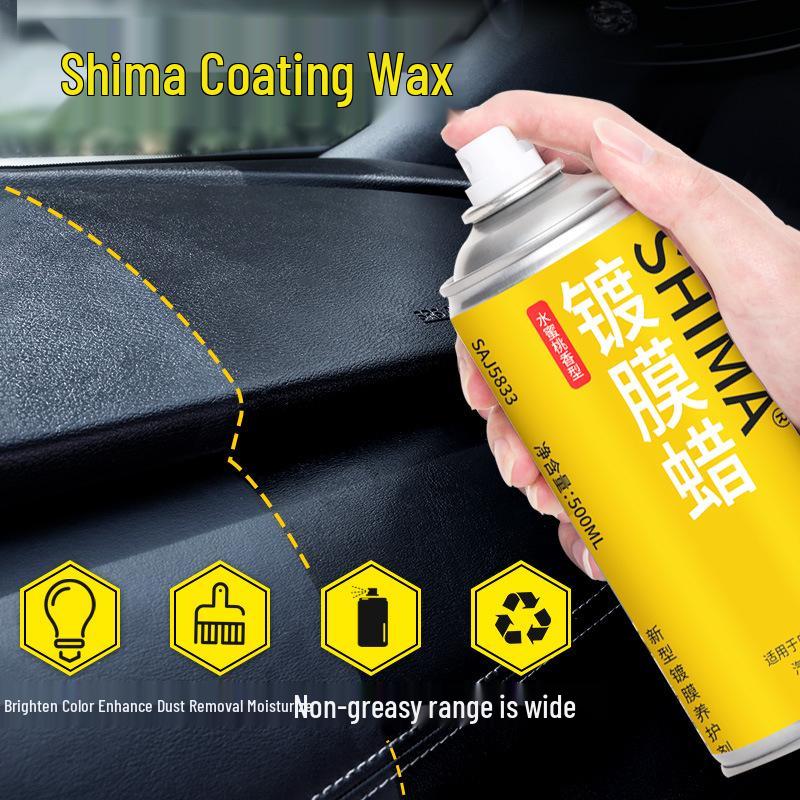 Dashboard Wax: Car Interior Plastic Restorer & Black Coating for Instrument Panel Polishing and Maintenance.