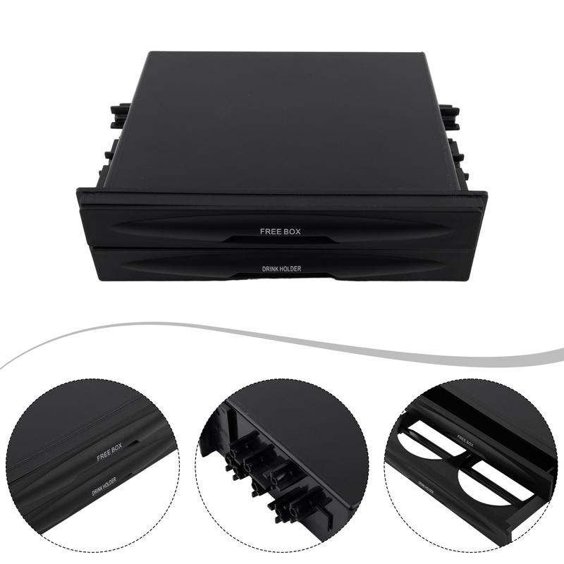Car Central Control Storage Box With Cup Holder Din Dash Radio Pocket Drink Bottle Cup Holder Storage Box Parts