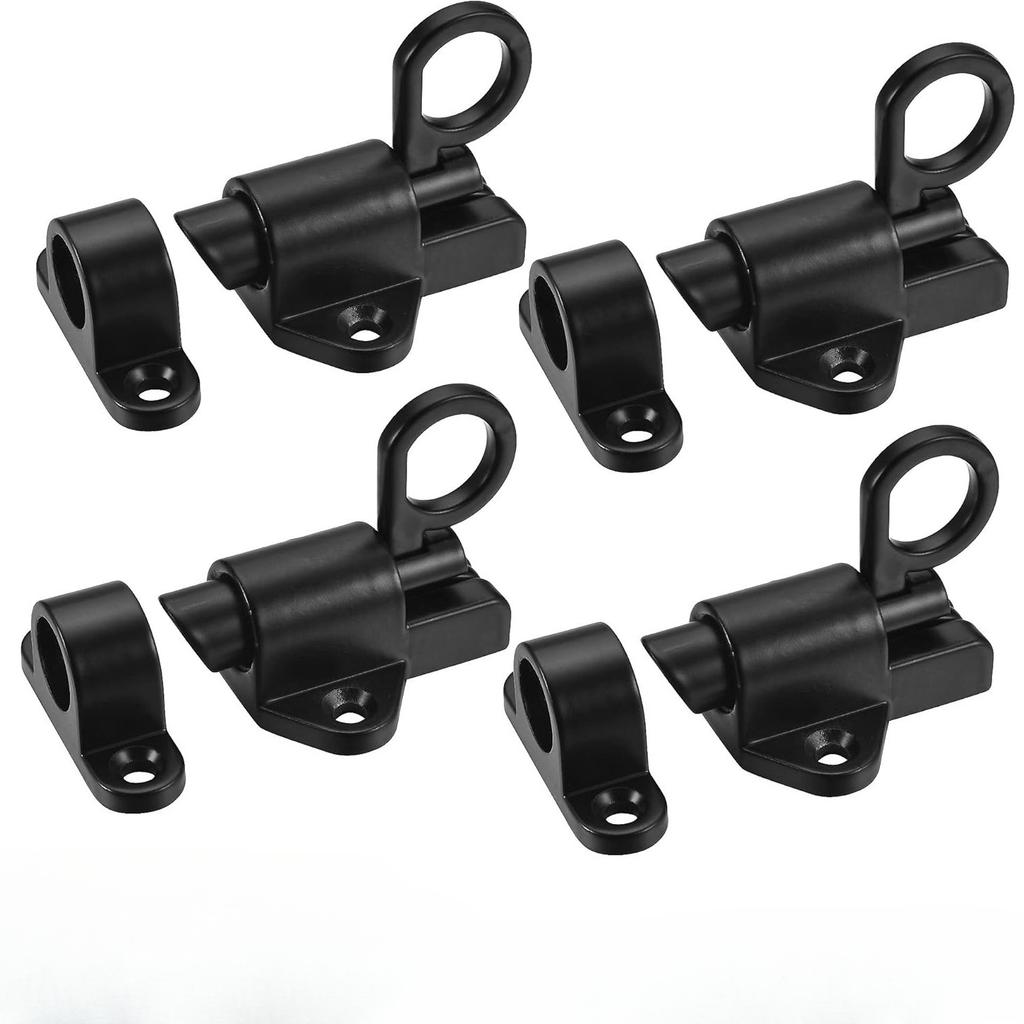 4PC Self-Locking Spring Gate Latch Aluminum Alloy Safety Bolt Lock for Wooden Fence Pool Gate Cabinet Window