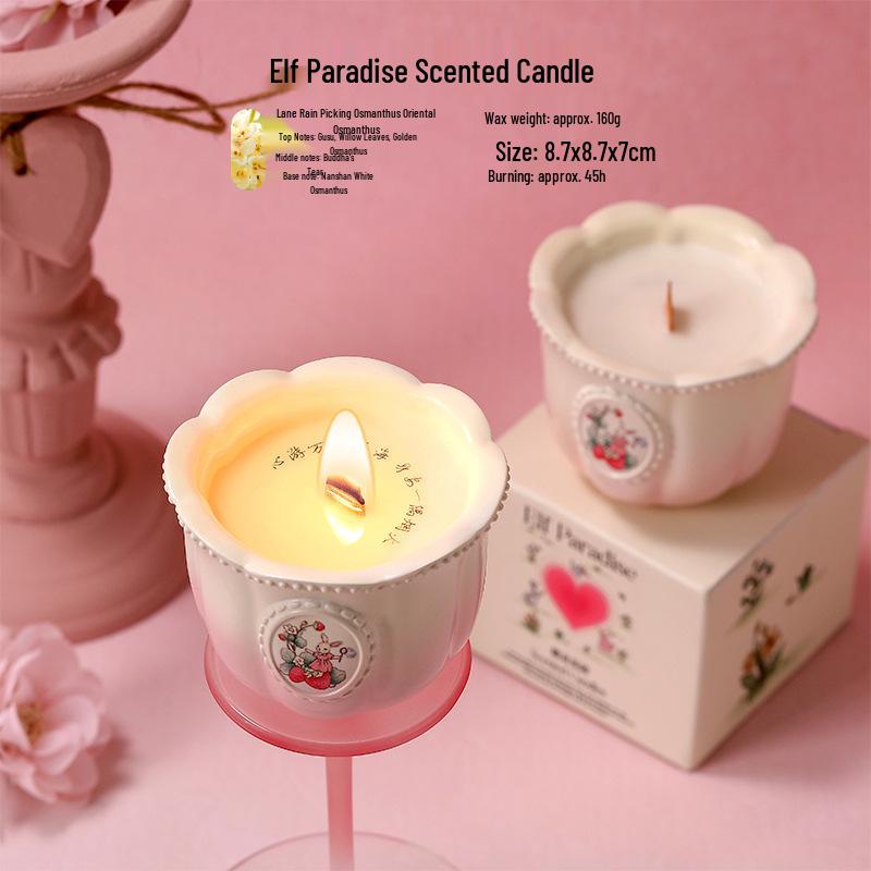 Elf Paradise Scented Candle & Diffuser Stone Ornament Gift Set for New Year, Birthday, or Wedding Favors