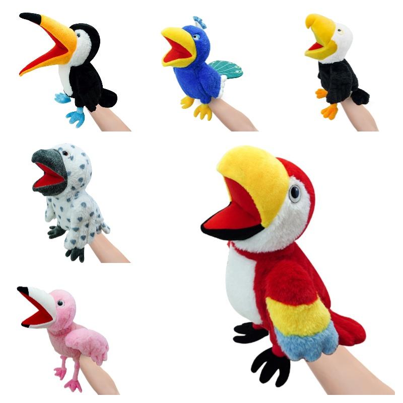 New Cross-border Bird Animal Hand Puppet Large Beak Parrot Toy For Soothing Kids Wholesale Eagle Doll