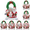 Christmas Wreath Family Resin Santa Claus Ornaments Xmas Pendants Merry Christmas Decor Noel Navidad Natal Happy New Year 2025
