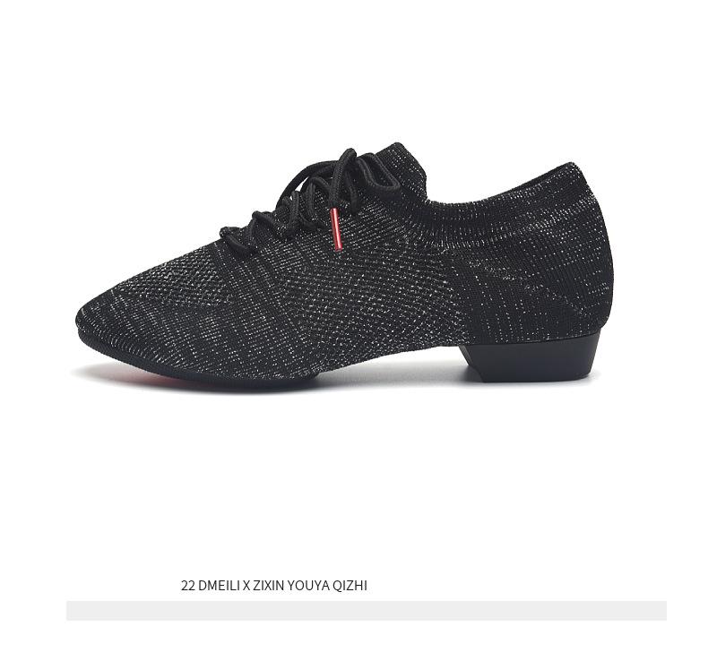 Fly-knit Schnür-Ballerinas mit Absatz für Damen-Latein-, Yoga- oder Jazztanz.