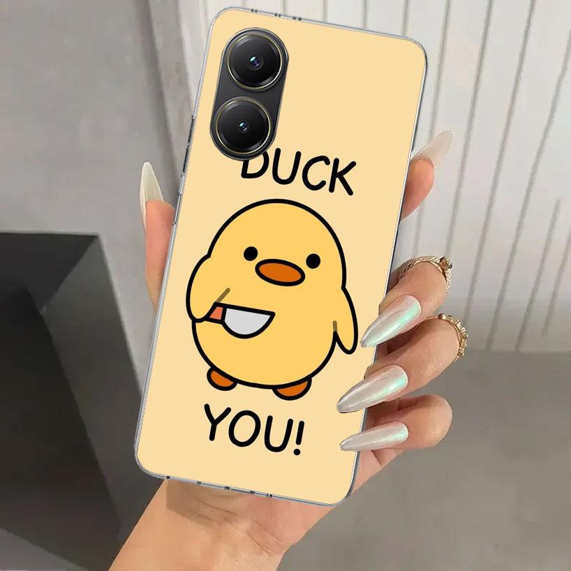 Funny Cute Yellow Duck You Phone Case for Xiaomi Poco X5 X6 X7 Pro F7 Ultra M7 Redmi 15 15C 13 13C 12 12C 10 10A 10C 9 9A 9C 9T