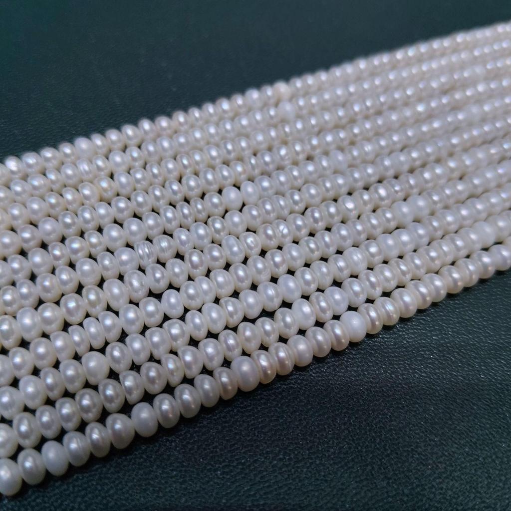 Nucleated Freshwater Pearl Necklace, 4-5mm Slightly Flawed Bread Pearls for DIY Multi-Strand Jewelry