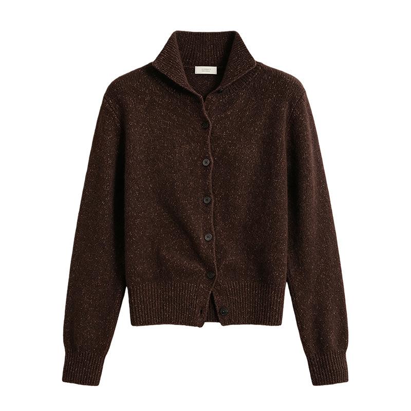 Korean women's clothing autumn and winter new geometric casual simple sweater single-breasted jacket cashmere knitted sweater cardigan women