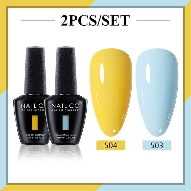 NAILCO 2 цвета, 15 мл, набор гель-лаков для ногтей Vernis, полуперманентный УФ-светодиодный гель для дизайна ногтей, принадлежности для профессионалов, отмачиваемый верхний слой