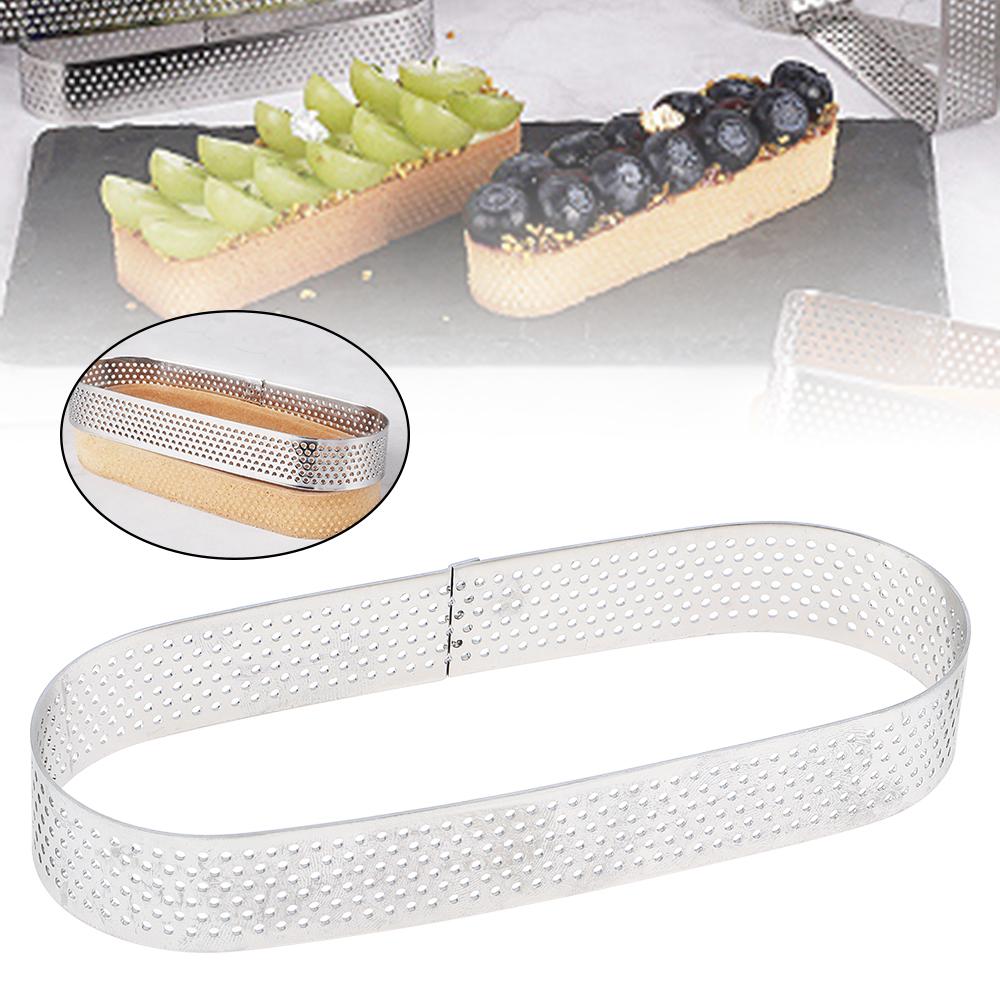 

Нержавеющая сталь 304, 5,5 дюйма, овальное перфорированное кольцо для муссового торта, сверхпрочный инструмент для выпечки, профессиональное антипригарное, легкое извлечение