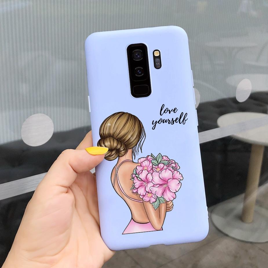 For Samsung Galaxy S9 S9+ Case Cute Fashion Cartoon Girls Cover Silicone Soft TPU Phone Case For Samsung S9 Plus S9+ Fundas Capa