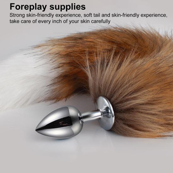 Yousheng Anal Plug Nice-looking Fluffy Metal Artificial Fox Tail Exotic Accessories Butt Plug Adult Product