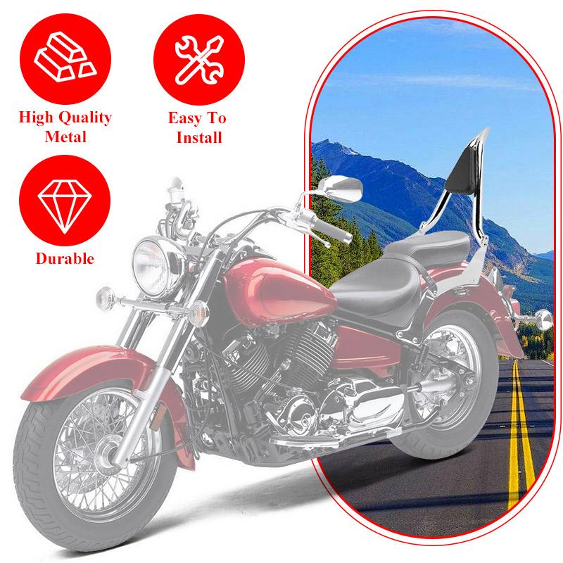 Abnehmbare Motorrad-Heck-Sissy-Bar Beifahrer-Rückenlehne Mit Polsterkissen Für Yamaha V Star 400 V Star 650 Klassische Modelle 1998-2018