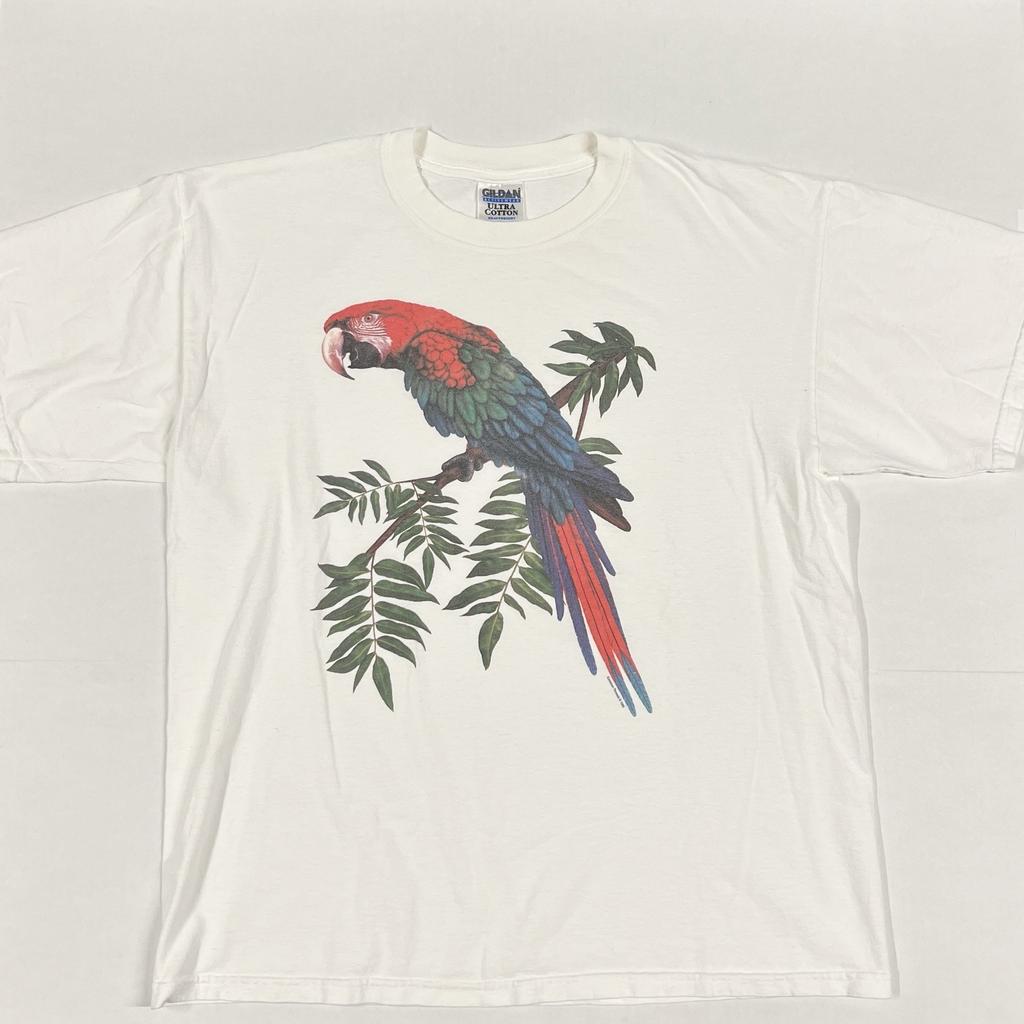 Vintage Parrot Bird T Shirt White Sz XL 90s Gildan Common Threads Tee 1999