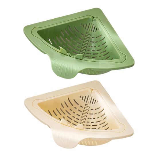 2Pcs Magnetic Suction Sink Strainer Triangular Corner Rack with Drain Hole Food Drain Basket Sponge Storage Rack