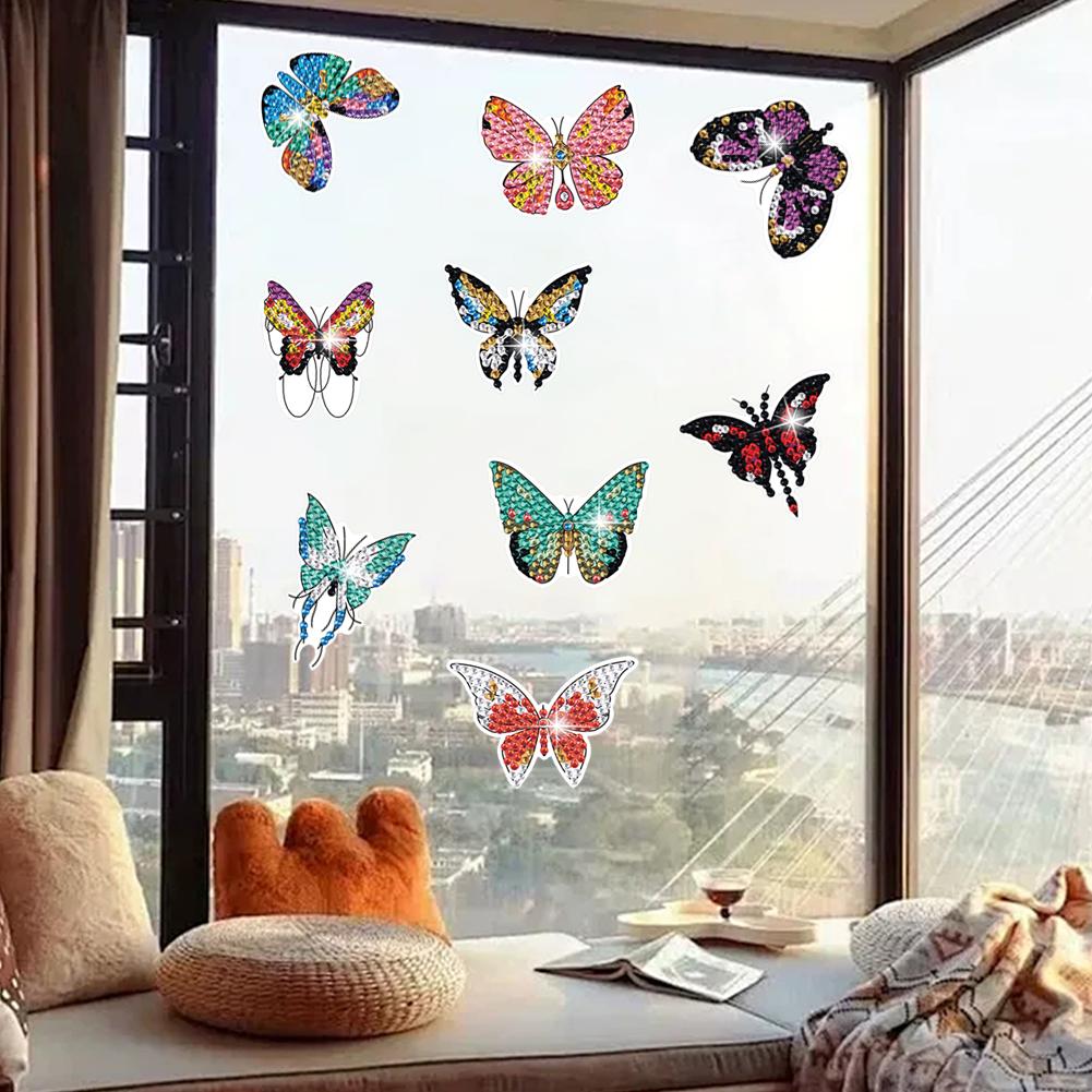 19Pcs Butterfly Diamond Painting Sticker Diamonds Mosaic Stickers DIY Creative Mosaic Sticker Craft for  and Adult Beginners