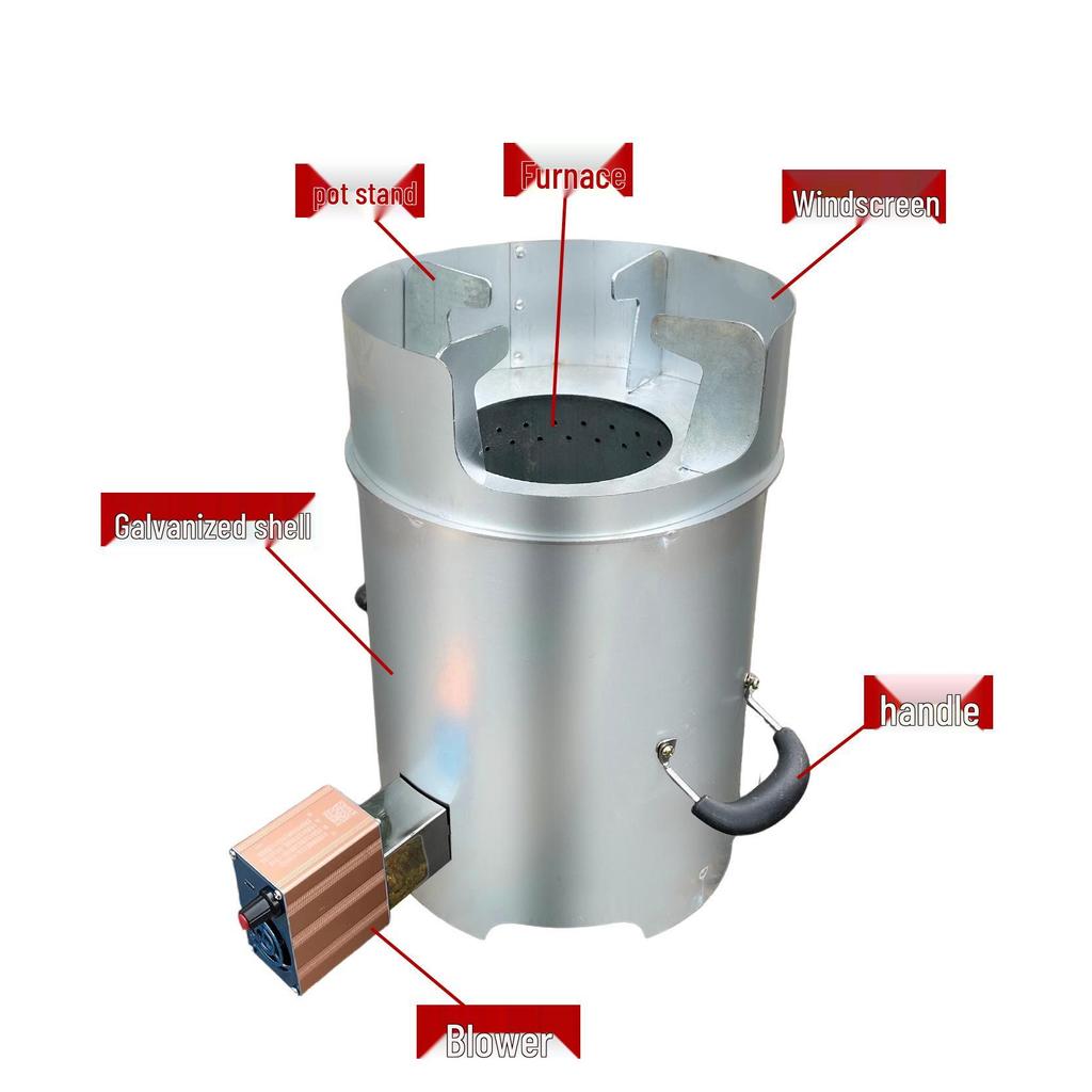 Portable Smokeless Wood-Burning Stove for Outdoor Camping and Rural Home Heating