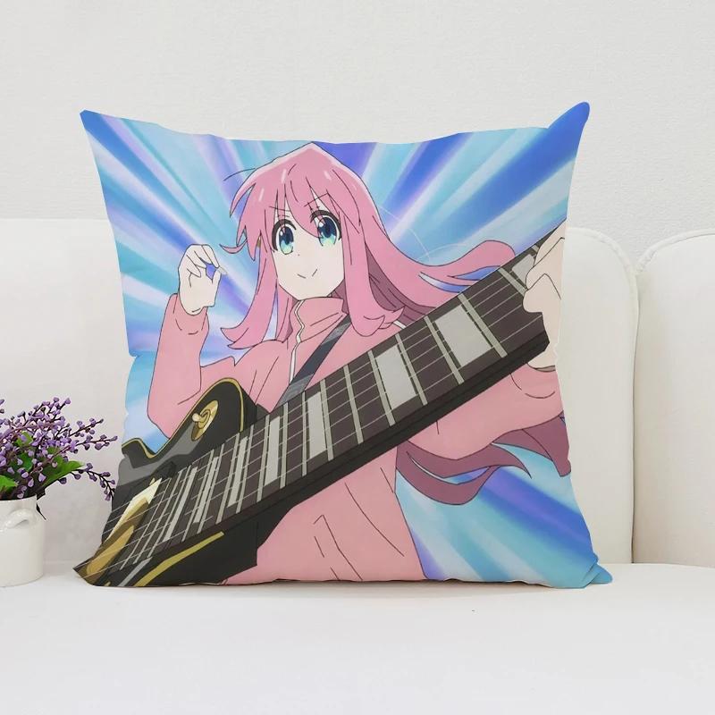 40x40cm B-Bocchi the Rock  Reversible Printed Pillow Covers Sofa Cushion Covers Chair Lumbar Cushion Bed Sleeping Pillow
