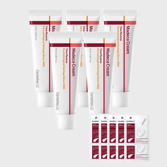 [SET] Madeca Cream Time Reverse 50ml x 5 + Mask Pack (10 sheets)