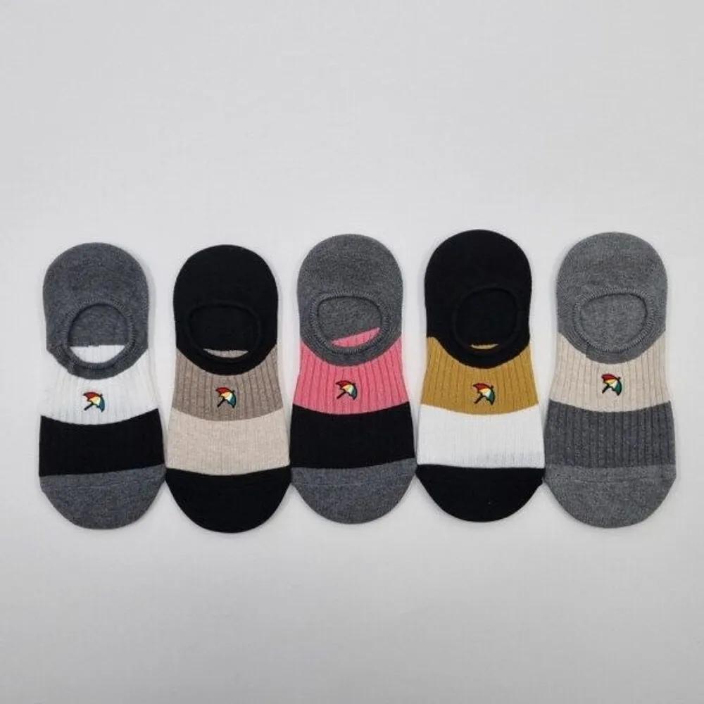[Arnold Palmer] Women s Non-Slip Silicone Footie Socks (5 Pairs) 5 pairs (color mix)