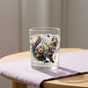 Cute Cat Floral Glass, Juice Coffee Cup, Milk Tea Glass Mug, Artistic Whiskey Coffee Mug for Home Bar, Gift for Cat Lovers