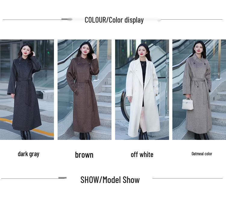 2025 Winter Korean Style Women's Double-Sided Wool Coat with Stand Collar