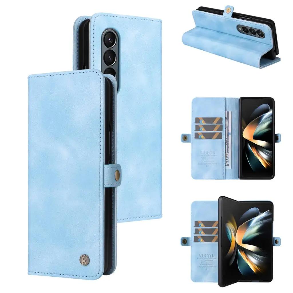 Shockproof Case For Samsung Galaxy Z Fold 6 Z Fold 4 Flip Cover Folding Machine Leather Sheath Protective For Sam Z Fold 3 Cover