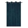 Rideau - Antoine - 140 X 260 Cm - Velours Côtelé - Œillets Métalliques - Bleu Pétrole