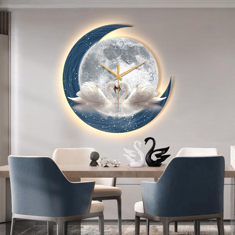 Luxury Restaurant Wall Clock Corridor Wall-Mounted Silent Digital Clock High End LED Dining Table Large Wall Clock Wall Watch