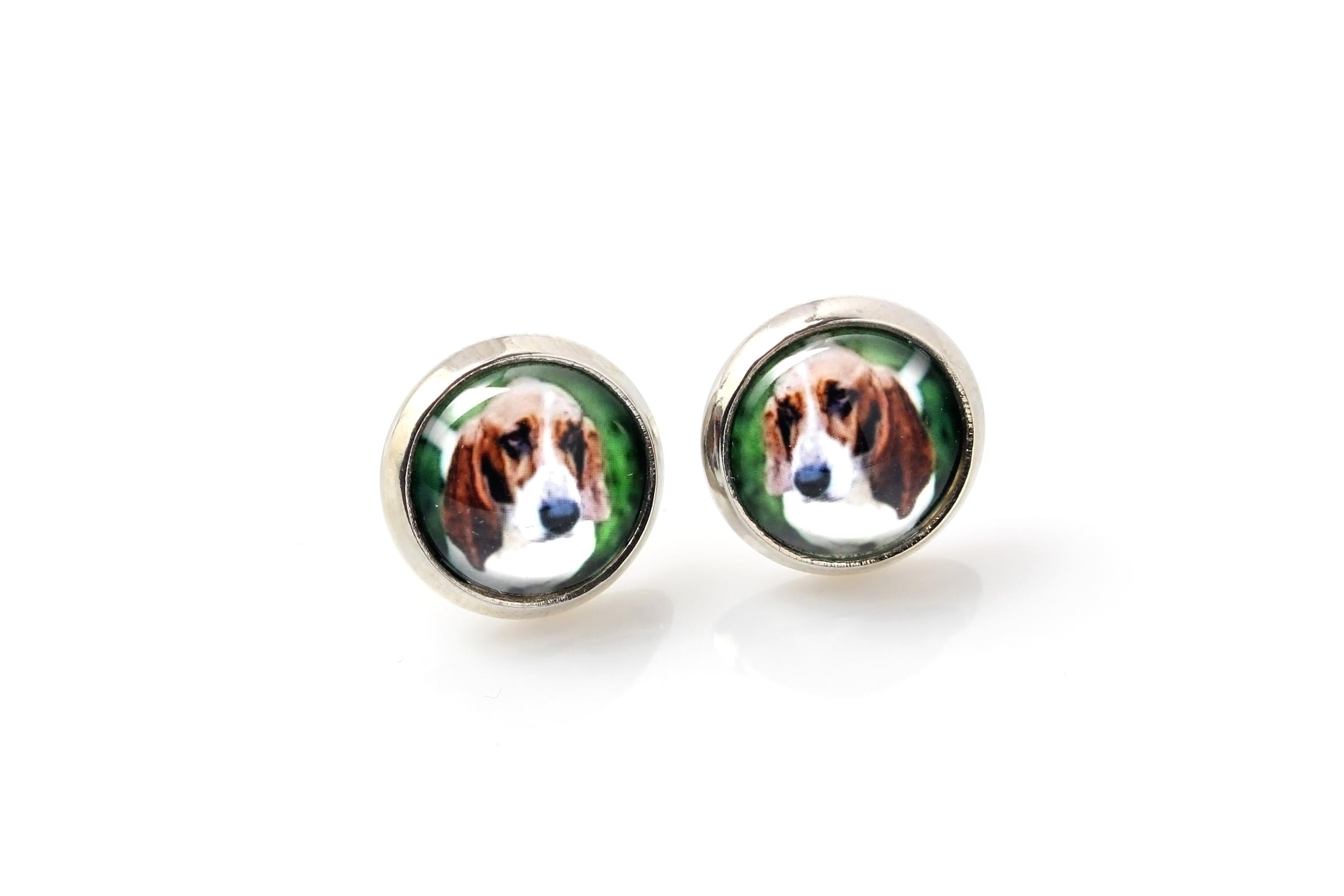 

Basset Hound - earrings your photo handmade, own photo, jewelry from the Art.-Dog brand срібний