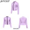 BITCED Women's Studded Leather Jacket Spring/Autumn Long-Sleeved Stand-Collar Fashion Jacket