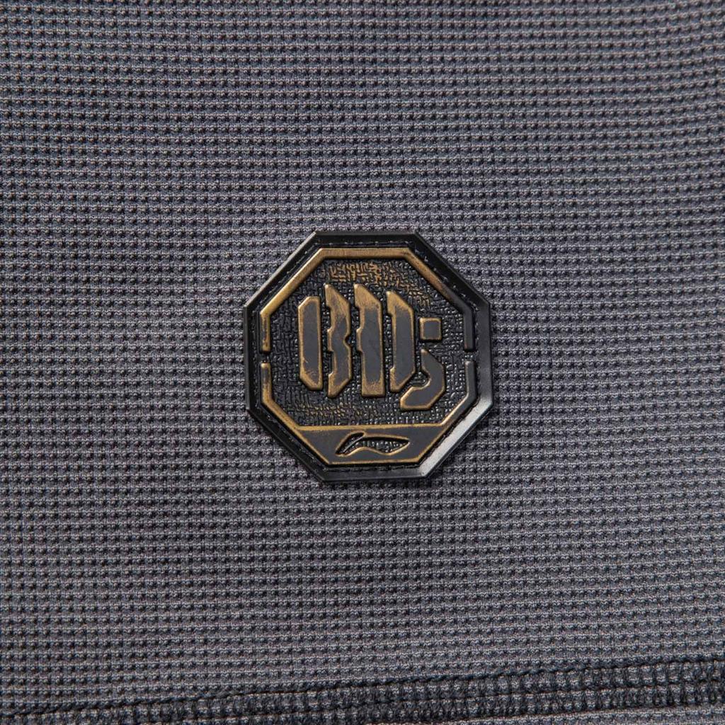 Li-Ning Comfortable Simple Versatile Loose Letter Print Short Sleeve T-Shirt Men Tops Black Pine-Grey AHSVB79-2