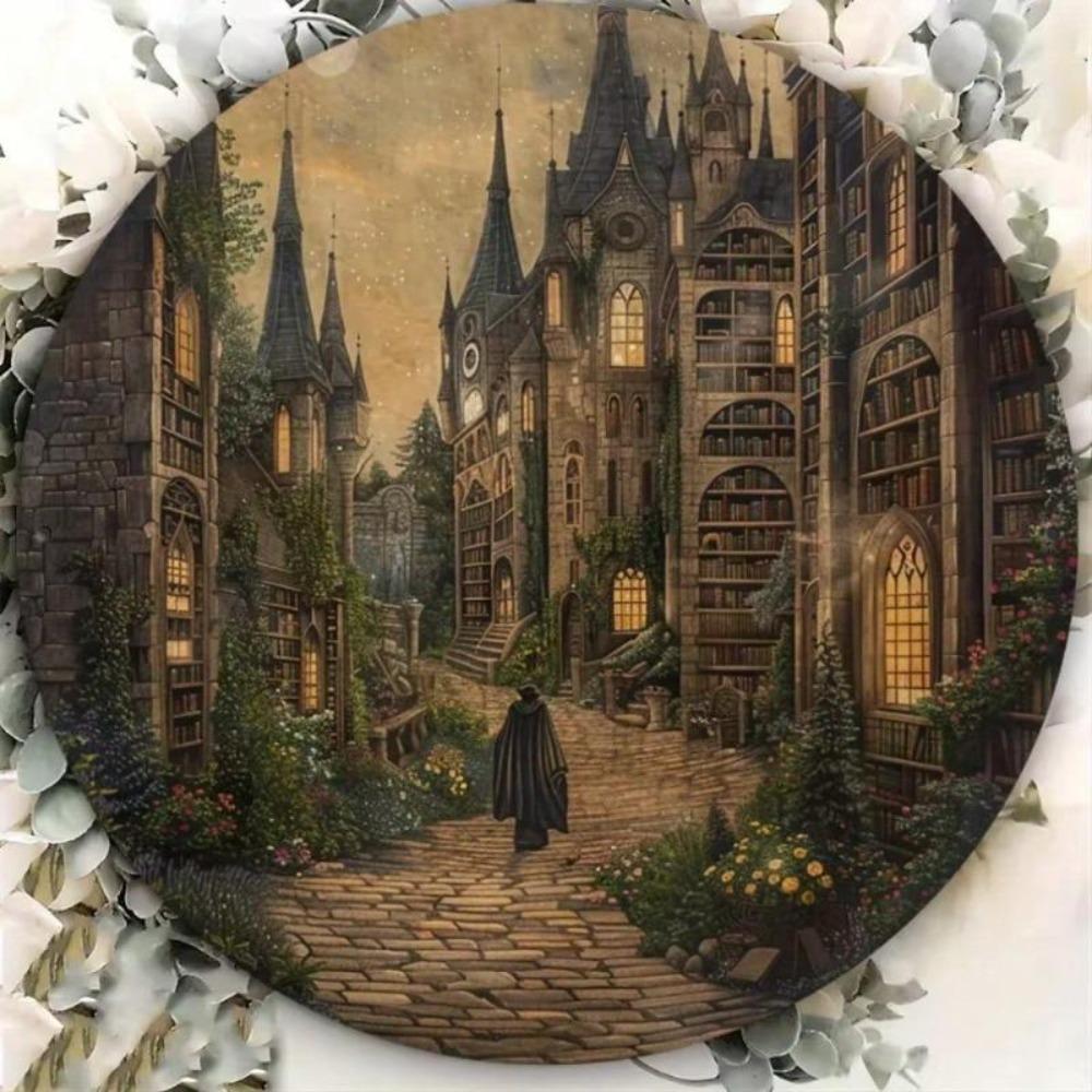 Vintage Magic Academy Metal Tin Sign Fantasy Castle Wall Decor