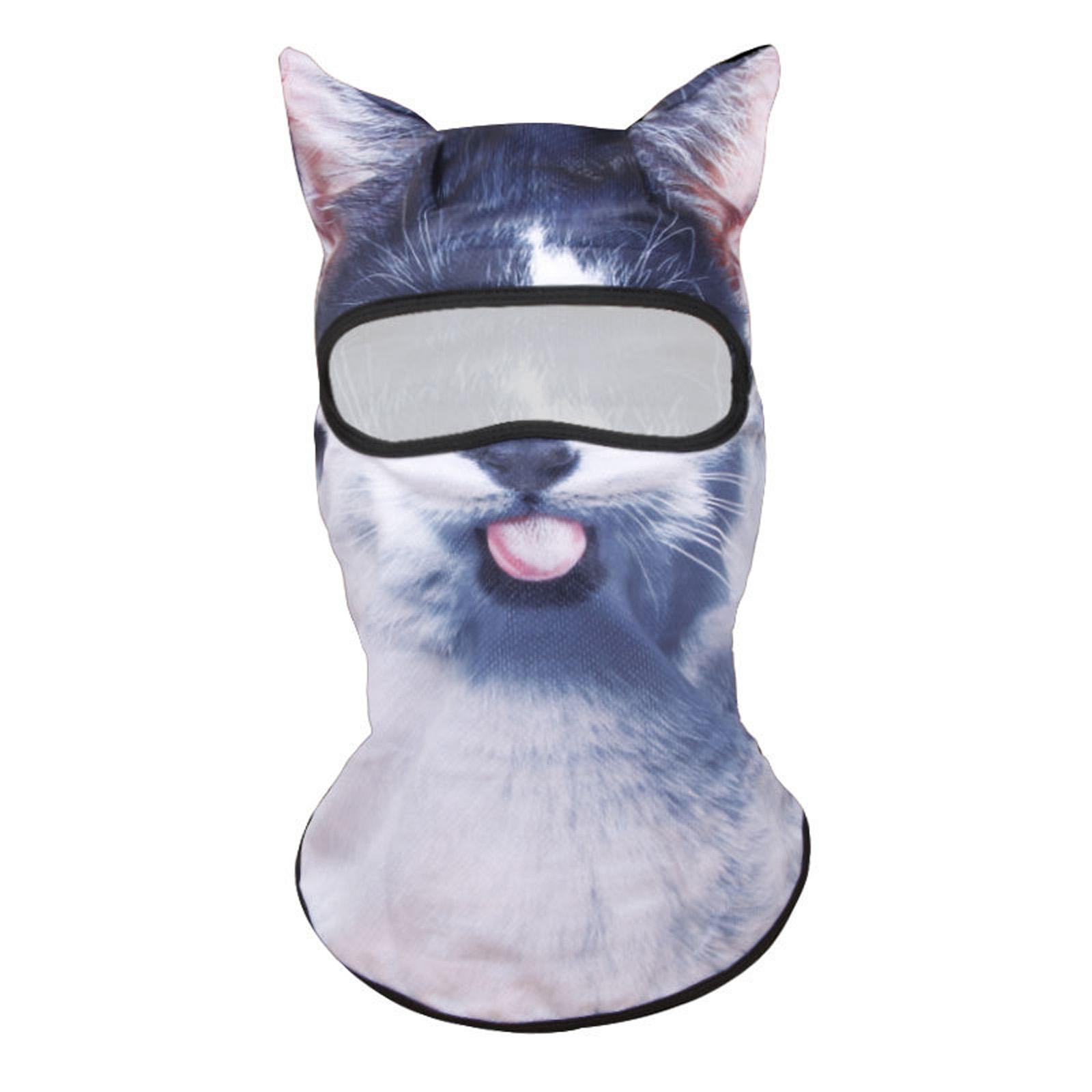 MultiFunctional 3D Cats Pattern Balaclava for Various Sport Cycling Face Mask Ice Silk Stretchy Headcover Hat for Outdoor