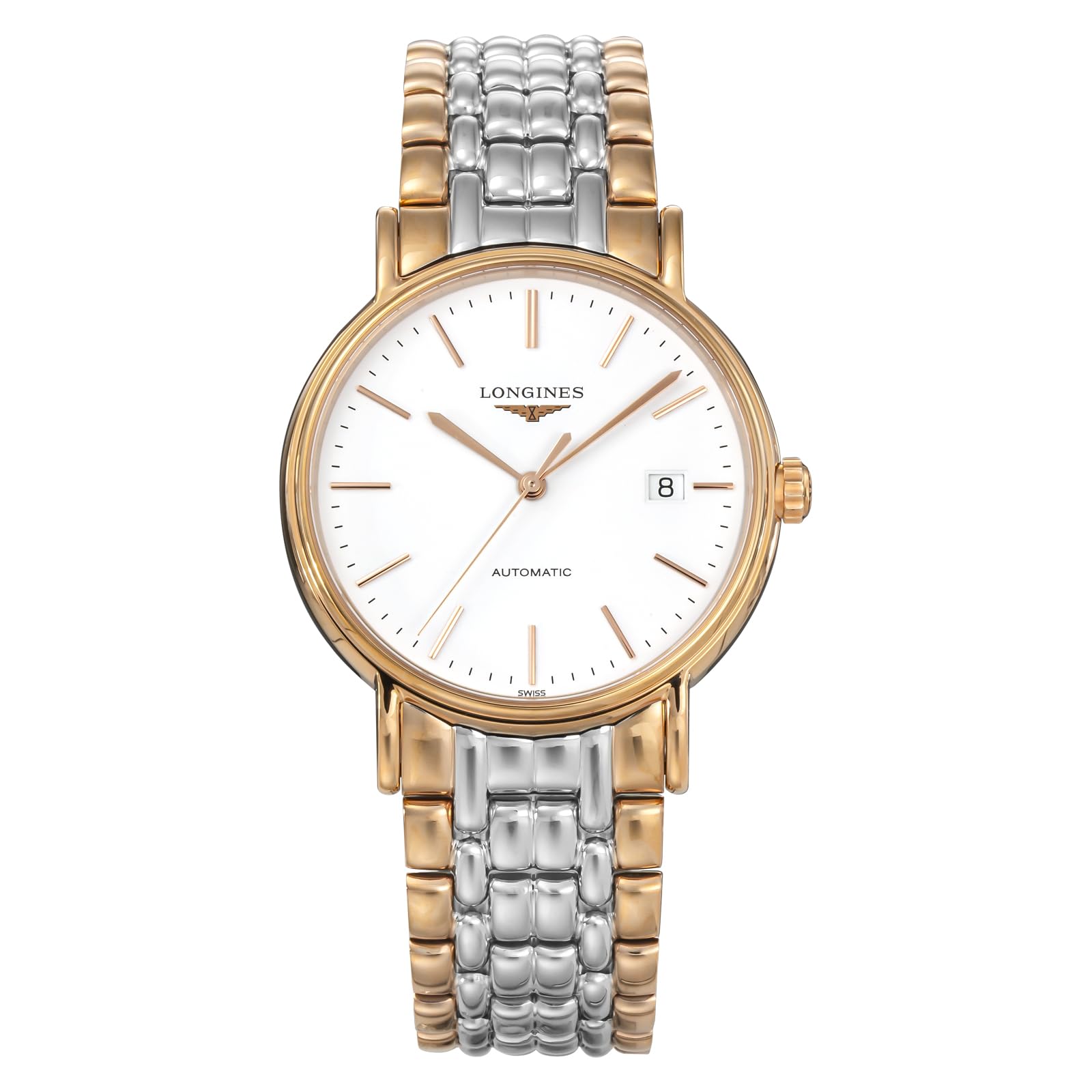 

Longines PRESENCE Automatic Water Resistant to 3 Sapphire White Stainless Silver and Men s Watch, ATM, Crystal, Dial, Steel, Gold, L4.921.1.12.7 білий