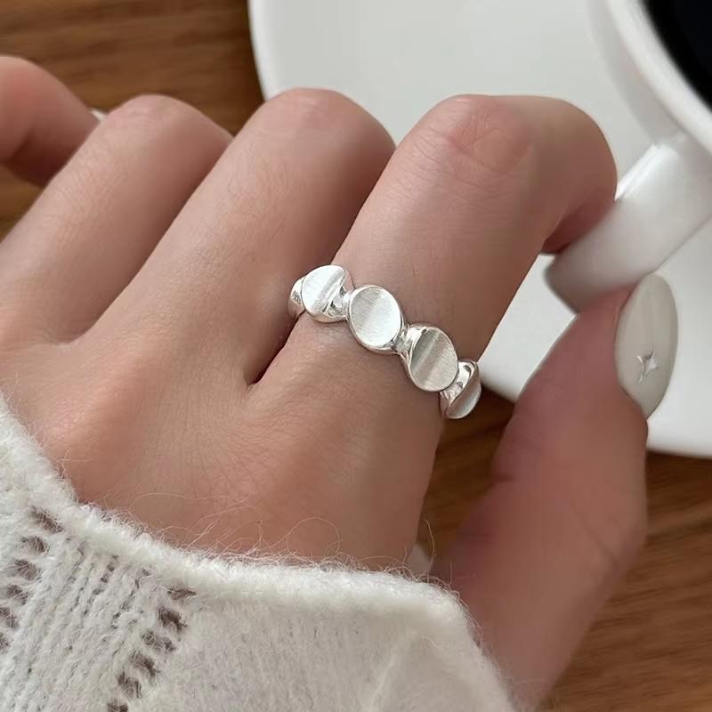 PANJBJ 925 Silver Stars Ring For Women Blue Crystal Opening Sweet Romance Irregular Versatile Jewelry Gift