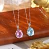 Light Luxury Millennium Cut Amethyst S925 Sterling Silver Necklace Niche High-end Topaz Pendant Gift Versatile Silver Jewelry Gift