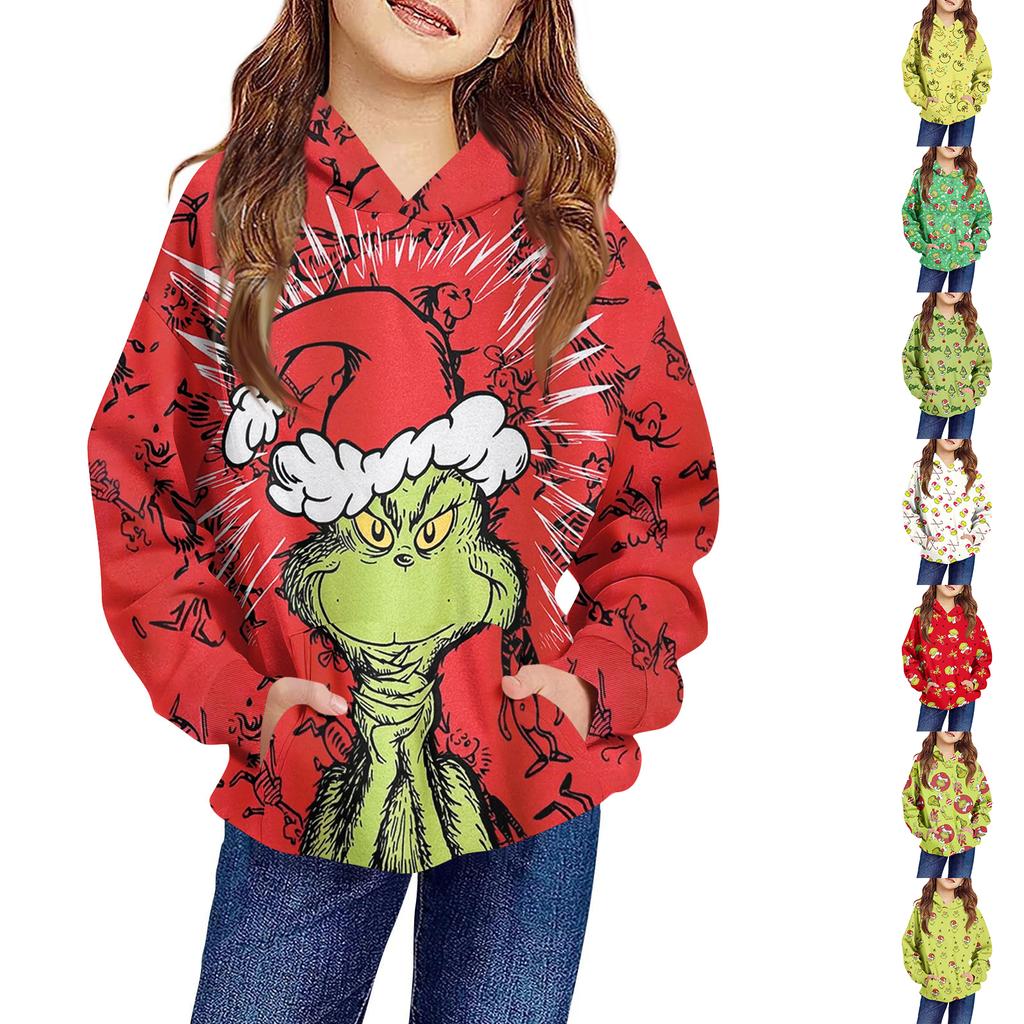 Children's Long-sleeved Loose-fitting Pullover Hoodie With Drawstring And Solid Color