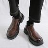 Derby Men's Thick Soled Leather Shoes British Minimalist Style Design Party Daily Work Office Adult Quality Shoes