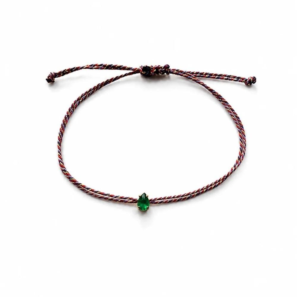 Crystal Gemstone Braided Rope Bracelet Multicolor Bohemian Bracelet Zircon Bracelet For Women