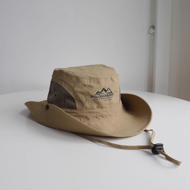 Outdoor sunscreen hat Men's summer visor Thin breathable bucket hat Mountaineering cowboy hat Female cycling