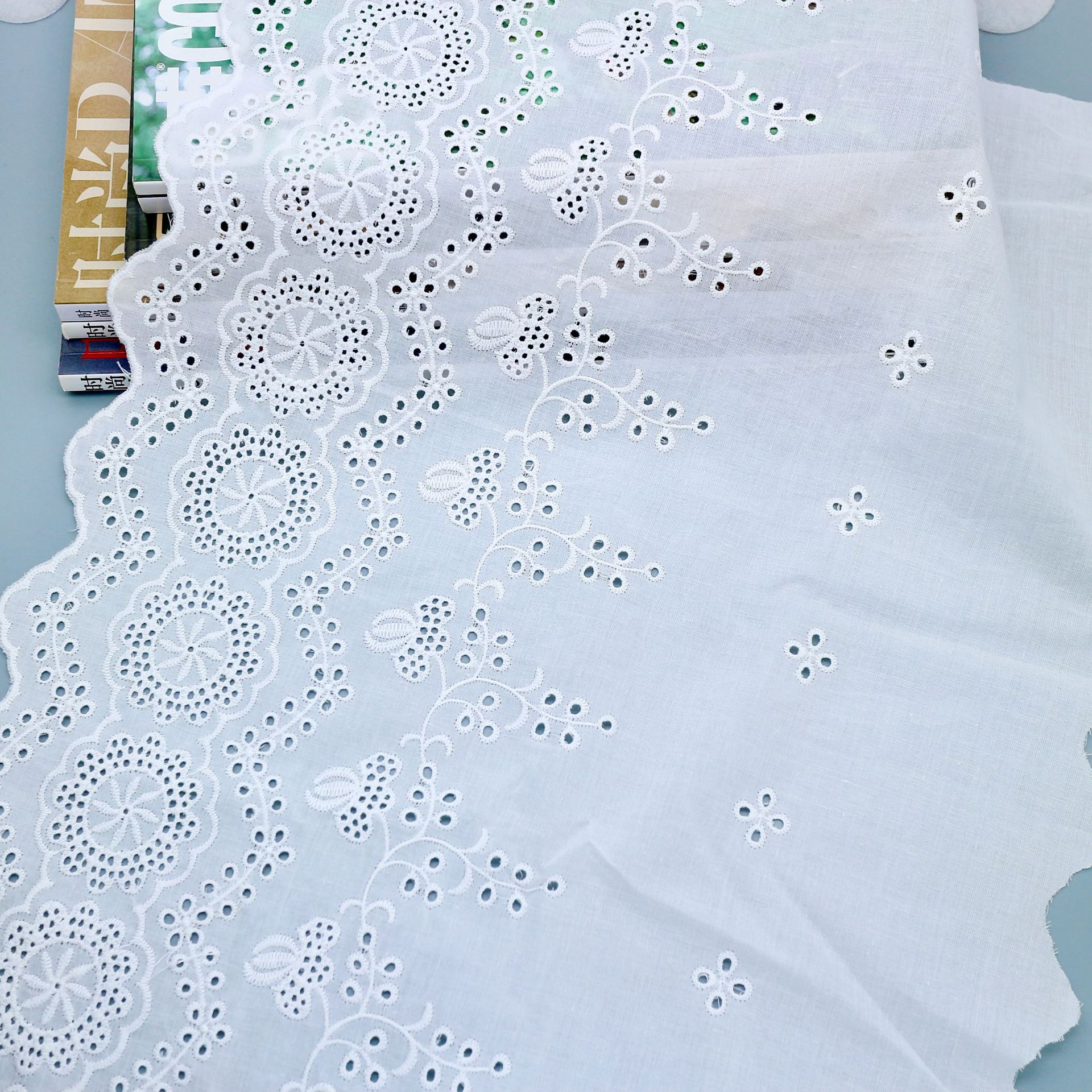 

Кружево с вышивкой, хлопковое, с волнистым краем, ажурное, с бусинами, занавеска, аксессуары для детского ципао, ханьфу, ширина 34 см JN270-35