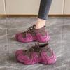 Fashion Thick Heel Round Toe Size 35 Women Shoes Vulcanize Luxury Woman Basketball Red Sneakers Sports Overseas Athletic Sneskers