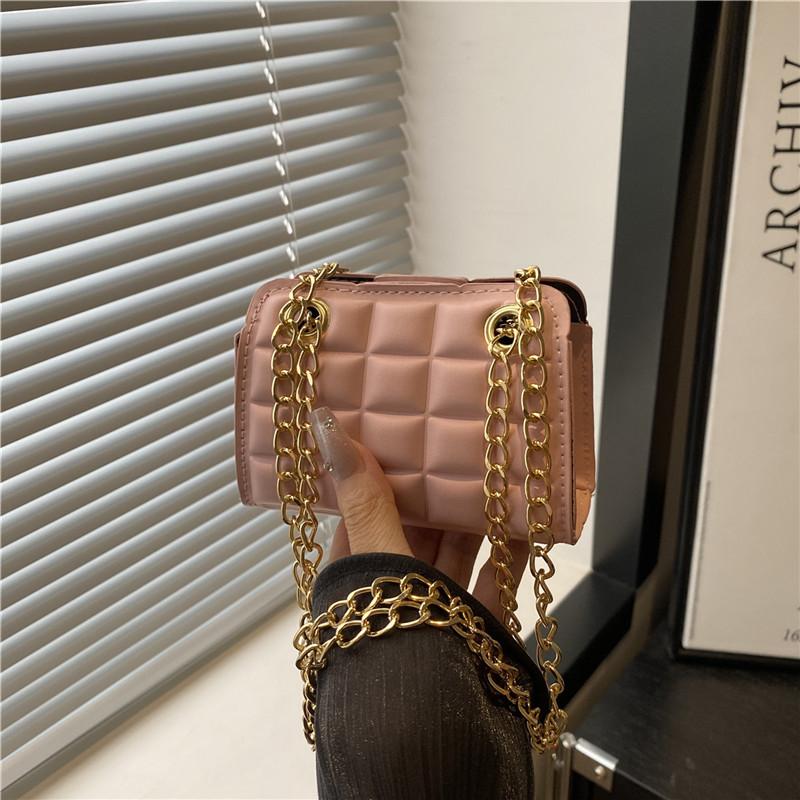 New Mini Square Bag Trendy Exquisite Solid Color Fashionable Simple Chain Shoulder Messenger Bag Women's Bag