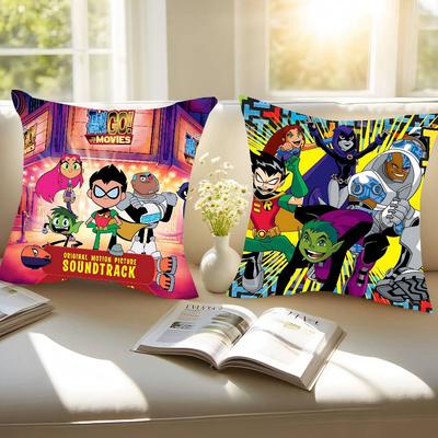 Animation T-Teen T-Titans Go Pillow Case Removable Washable Cushion Cover – All-Season Soft Linen