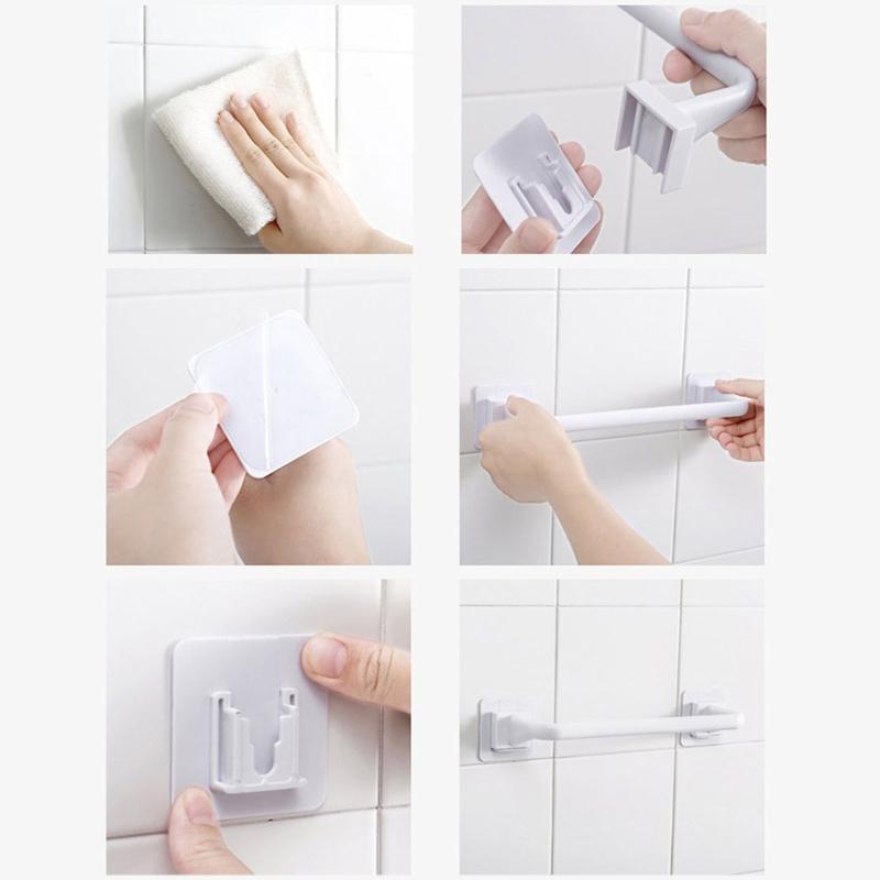 Multifunction Wall Mount Towel Rack Single Bra Self Adhesive Pot Lid Holder Non-Drilling for Kitchen Bathroom Hanging Shelf